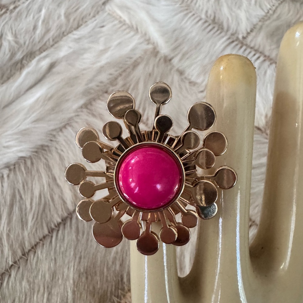Trina Turk Gold and Pink statement Ring